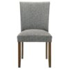 Cana Dining Chair Set of 2, Gray Fabric Foam Cushion, Brown Wood Legs