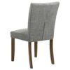 Cana Dining Chair Set of 2, Gray Fabric Foam Cushion, Brown Wood Legs