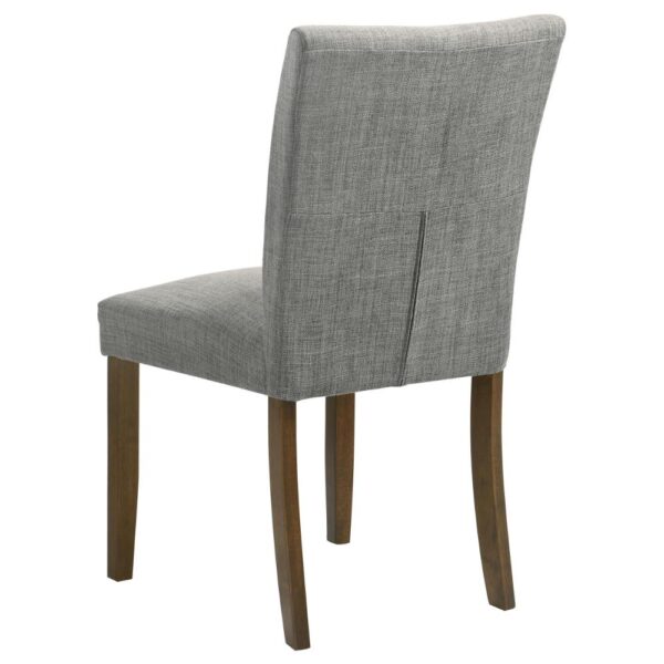 Cana Dining Chair Set of 2, Gray Fabric Foam Cushion, Brown Wood Legs