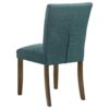 Cana Dining Chair Set of 2, Blue Fabric Foam Cushion, Brown Wood Legs
