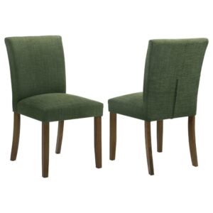 1502202669921c5e3d167.jpeg Cana Dining Chair Set of 2, Green Fabric Foam Cushion, Brown Wood Legs