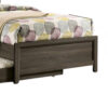 Meli Full Size Bed, Tufted Fabric Upholstery, Dark Gray Solid Wood