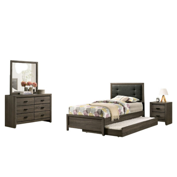 1502202669921d299215d.jpeg Meli 4pc Twin Size Bed Set with Dresser, Dark Gray Solid Wood Frame