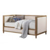 1502202669921d576a58d.jpeg Kyra Twin Daybed with Nailhead Trim, Light Oak Pinewood, Beige Fabric