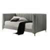 Iina Twin Daybed with Tuxedo Details, Gray Channel Tufted Flannelette