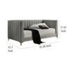 Iina Twin Daybed with Tuxedo Details, Gray Channel Tufted Flannelette