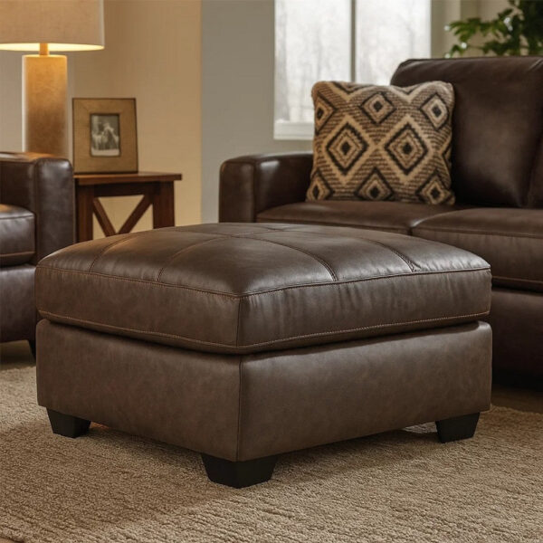 1502202669921db324b5e.jpeg Barl Oversized Ottoman, Plush Dark Brown Faux Leather Cushion, 36 Inch