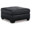 Barl Oversized Ottoman, Classic Black Faux Leather Cushion, 36 Inch