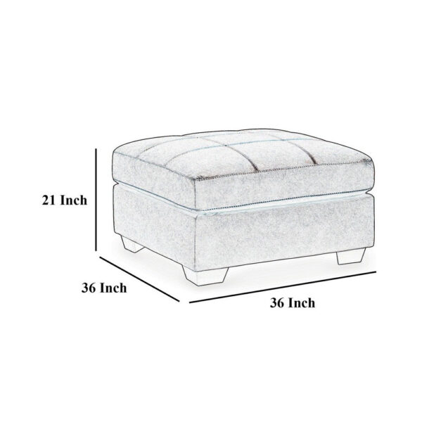 Barl Oversized Ottoman, Classic Black Faux Leather Cushion, 36 Inch