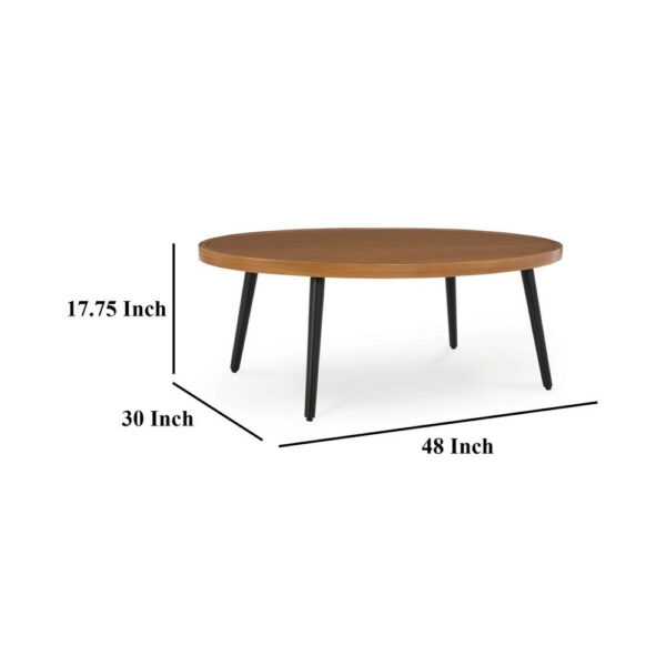 Izon Outdoor Cocktail Coffee Table, Modern 48 Inch Black Brown Metal
