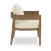 Baily Outdoor Armchair Set of 2, Cream White Fabric, Brown Metal