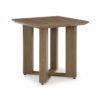 Baily Outdoor Square End Table, 23 Inch Rich Woodlike Brown Metal