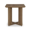 Baily Outdoor Square End Table, 23 Inch Rich Woodlike Brown Metal