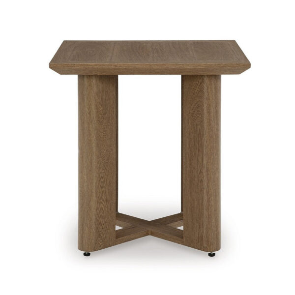 Baily Outdoor Square End Table, 23 Inch Rich Woodlike Brown Metal