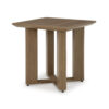 Baily Outdoor Square End Table, 23 Inch Rich Woodlike Brown Metal