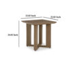 Baily Outdoor Square End Table, 23 Inch Rich Woodlike Brown Metal