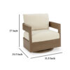 Baily Outdoor Swivel Glider Lounge Chair, Cream White, Brown Metal