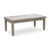 Inaya Outdoor Coffee Table, Brown, Beige Sintered Stone Top, 49 Inch