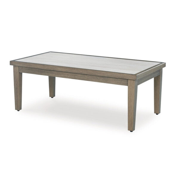 Inaya Outdoor Coffee Table, Brown, Beige Sintered Stone Top, 49 Inch
