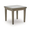 Inaya Outdoor Square End Table, Beige Sintered Stone, 24 Inch Brown