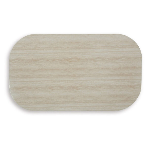 Kimo Outdoor Cocktail Coffee Table, Brown Wicker Details, 50 Inch