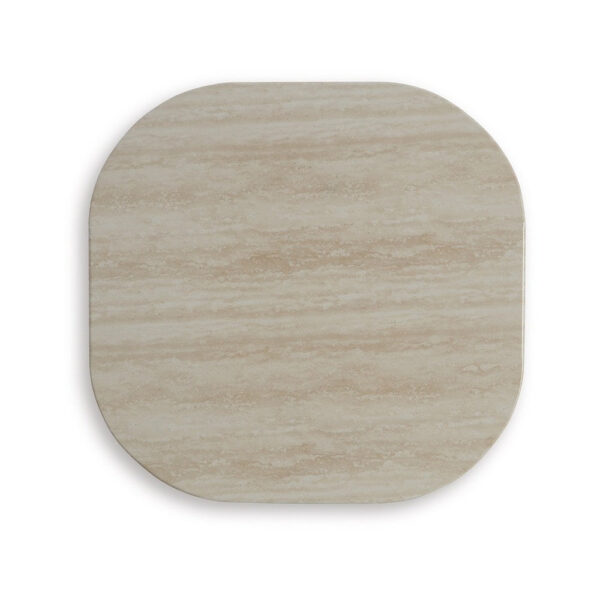 Kimo Outdoor Square End Table, Dark Brown Wicker Details, 23 Inch