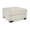 Avie Oversized Accent Ottoman, White Ivory Polyester Cushion, 38 Inch