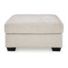 Avie Oversized Accent Ottoman, White Ivory Polyester Cushion, 38 Inch