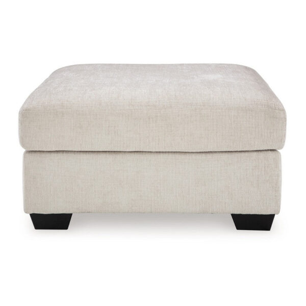 Avie Oversized Accent Ottoman, White Ivory Polyester Cushion, 38 Inch