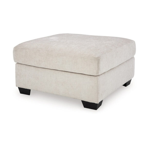Avie Oversized Accent Ottoman, White Ivory Polyester Cushion, 38 Inch