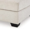 Avie Oversized Accent Ottoman, White Ivory Polyester Cushion, 38 Inch