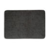 Erin Ottoman with Corner Block Frame, 33 Inch Dark Gray Polyester