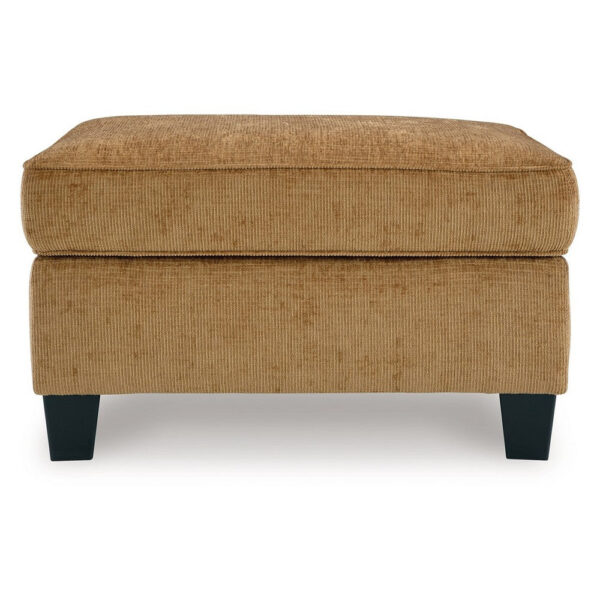 1502202669921ed99f177.jpeg Erin Ottoman with Corner Block Frame, 33 Inch Light Brown Polyester