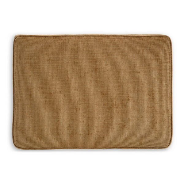 1502202669921ee0174a0.jpeg Erin Ottoman with Corner Block Frame, 33 Inch Light Brown Polyester