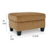 1502202669921ee2c2d4e.jpeg Erin Ottoman with Corner Block Frame, 33 Inch Light Brown Polyester