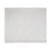 Visha Throw Blanket, Jacquard Faux Fur Stripes, Modern White Polyester
