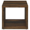 Rizz Side End Table, Square Cube Design Open Shelf, 23 Inch Dark Brown