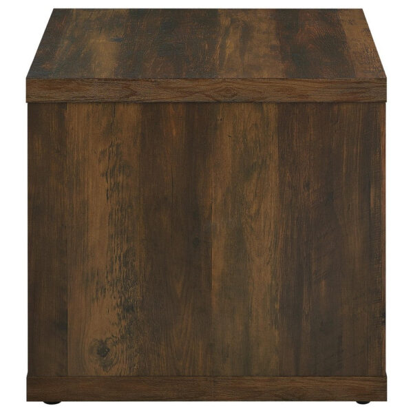 Rizz Side End Table, Square Cube Design Open Shelf, 23 Inch Dark Brown