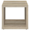Rizz Side End Table, Square Cube Design Shelf, 23 Inch Light Brown
