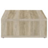 Rizz Coffee Table, Square Cube Design Open Shelf, 36 Inch Light Brown