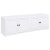 Donna TV Stand Media Cabinet with 4 Doors, White Melamine 78 Inch