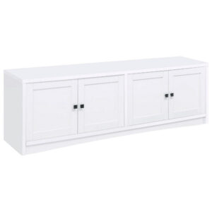 1502202669921f6472f11.jpeg Donna TV Stand Media Cabinet with 4 Doors, White Melamine 78 Inch