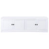 Donna TV Stand Media Cabinet with 4 Doors, White Melamine 78 Inch