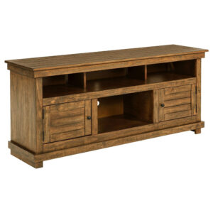 1502202669921f7511a09.jpeg Ayne TV Stand Media Cabinet, 2 Doors and 4 Shelves, Brown Wood 60 Inch