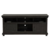 Ayne TV Stand Media Cabinet, 2 Doors and 4 Shelves, Black Wood 60 Inch