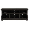 Ayne TV Stand Media Cabinet, 2 Doors and 4 Shelves, Black Wood 60 Inch