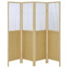 1502202669921fa170d30.jpeg Matt 4 Panel Screen Room Divider, Folding Natural Brown, 70 Inch