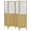 1502202669921fa537004.jpeg Matt 4 Panel Screen Room Divider, Folding Natural Brown, 70 Inch