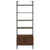 Wens Wall Mounted Bookcase Unit, 4 Shelves, 2 Drawers, Black Brown
