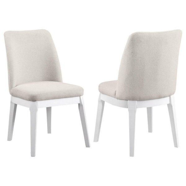 Risa Dining Side Chair Set of 2, Tall Back and Splayed Legs, Beige